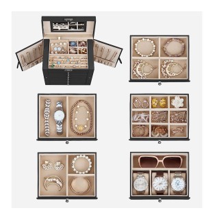 Κοσμηματοθήκη - Μπιζουτιέρα με 5 Συρτάρια 26 x 15.6 x 32 cm Χρώματο... Κοσμηματοθήκη - Μπιζουτιέρα με 5 Συρτάρια 26 x 15.6 x 32 cm Χρώματο...