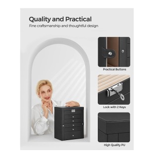 Κοσμηματοθήκη - Μπιζουτιέρα με 5 Συρτάρια 26 x 15.6 x 32 cm Χρώματο... Κοσμηματοθήκη - Μπιζουτιέρα με 5 Συρτάρια 26 x 15.6 x 32 cm Χρώματο...