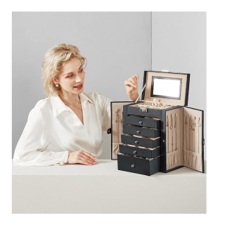 Κοσμηματοθήκη - Μπιζουτιέρα με 5 Συρτάρια 26 x 15.6 x 32 cm Χρώματο... Κοσμηματοθήκη - Μπιζουτιέρα με 5 Συρτάρια 26 x 15.6 x 32 cm Χρώματο...