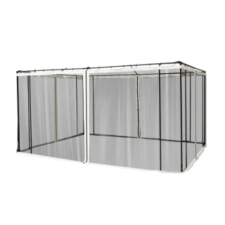 Moskitonetz mit Ringen für Gartenpavillon 4-tlg. 335 x 207 cm Outsunny...