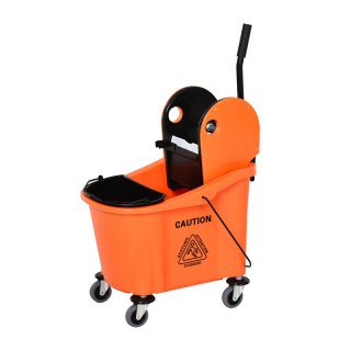 Κουβάς Σφουγγαρίσματος με Ρόδες και Πρέσα Σφουγγαρίστρας 36 Lt HOMC...