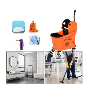 Κουβάς Σφουγγαρίσματος με Ρόδες και Πρέσα Σφουγγαρίστρας 36 Lt HOMC...