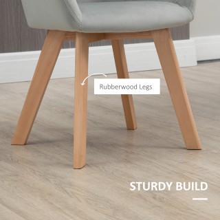 HOMCOM Σετ 2 καρέκλες τραπεζαρίας με επένδυση από βελούδο με μπράτσ...