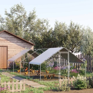 Κοτόπουλο PawHut Garden με γαλβανισμένο πλαίσιο, αδιάβροχο κάλυμμα ...