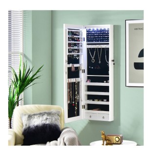 Κρεμαστή Κοσμηματοθήκη - Μπιζουτιέρα με Ολόσωμο Καθρέπτη και Φωτισμ...