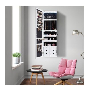 Κρεμαστή Κοσμηματοθήκη - Μπιζουτιέρα με Ολόσωμο Καθρέπτη και Φωτισμ... Κρεμαστή Κοσμηματοθήκη - Μπιζουτιέρα με Ολόσωμο Καθρέπτη και Φωτισμ...