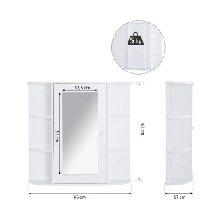 Κρεμαστό Ντουλάπι Μπάνιου με Καθρέπτη και 6 Ράφια 66 x 17 x 63 cm H... Κρεμαστό Ντουλάπι Μπάνιου με Καθρέπτη και 6 Ράφια 66 x 17 x 63 cm H...