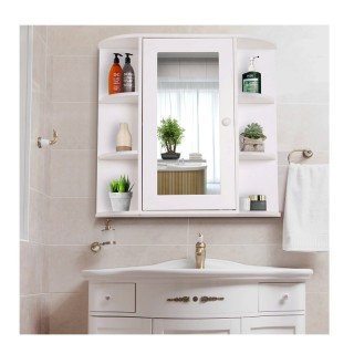 Κρεμαστό Ντουλάπι Μπάνιου με Καθρέπτη και 6 Ράφια 66 x 17 x 63 cm H... Κρεμαστό Ντουλάπι Μπάνιου με Καθρέπτη και 6 Ράφια 66 x 17 x 63 cm H...