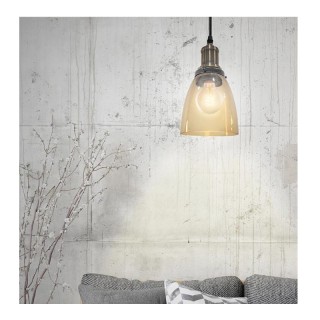 Κρεμαστό Μεταλλικό Μονόφωτο Φωτιστικό Οροφής με Γυάλινο Αμπαζούρ Κα... Κρεμαστό Μεταλλικό Μονόφωτο Φωτιστικό Οροφής με Γυάλινο Αμπαζούρ Κα...