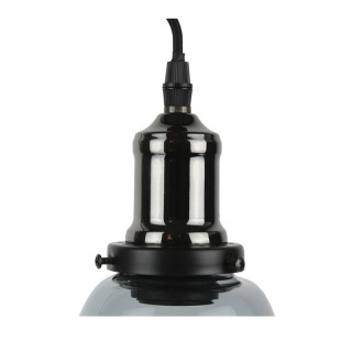 Κρεμαστό Μεταλλικό Μονόφωτο Φωτιστικό Οροφής με Γυάλινο Αμπαζούρ Κα...