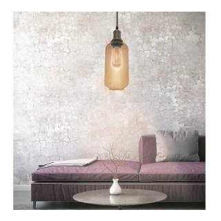 Κρεμαστό Μεταλλικό Μονόφωτο Φωτιστικό Οροφής με Γυάλινο Αμπαζούρ Μπ... Κρεμαστό Μεταλλικό Μονόφωτο Φωτιστικό Οροφής με Γυάλινο Αμπαζούρ Μπ...