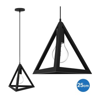 Κρεμαστό Μεταλλικό Μονόφωτο Φωτιστικό Οροφής Πυραμίδα 25 cm E27 40 ... Κρεμαστό Μεταλλικό Μονόφωτο Φωτιστικό Οροφής Πυραμίδα 25 cm E27 40 ...