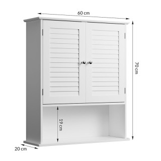 Κρεμαστό Ξύλινο Ντουλάπι Μπάνιου 60 x 20 x 70 cm Bakaji 02814580