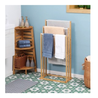 Κρεμάστρα Δαπέδου από Μπαμπού με 3 Ατσάλινες Ράγες 48 x 25.8 x 94 c... Κρεμάστρα Δαπέδου από Μπαμπού με 3 Ατσάλινες Ράγες 48 x 25.8 x 94 c...