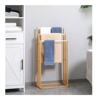 Κρεμάστρα Δαπέδου από Μπαμπού με 3 Ατσάλινες Ράγες 48 x 25.8 x 94 c... Κρεμάστρα Δαπέδου από Μπαμπού με 3 Ατσάλινες Ράγες 48 x 25.8 x 94 c...