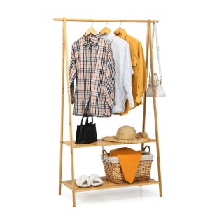 Κρεμάστρα Ρούχων Δαπέδου από Μπαμπού με 2 Ράφια 101 x 45 x 160 cm C... Κρεμάστρα Ρούχων Δαπέδου από Μπαμπού με 2 Ράφια 101 x 45 x 160 cm C...