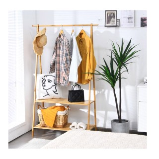Κρεμάστρα Ρούχων Δαπέδου από Μπαμπού με 2 Ράφια 101 x 45 x 160 cm C... Κρεμάστρα Ρούχων Δαπέδου από Μπαμπού με 2 Ράφια 101 x 45 x 160 cm C...