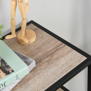 Ράφι ασύμμετρης βιβλιοθήκης HOMCOM Industrial Style, ξύλο και μαύρο...