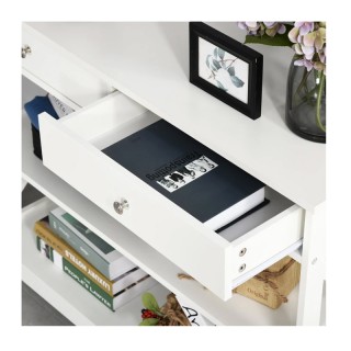 Ξύλινη Κονσόλα με 2 Συρτάρια και 2 Ράφια 100 x 30.5 x 80 cm Χρώματο...