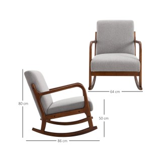 Ξύλινη Κουνιστή Πολυθρόνα 64 x 86 x 80 cm HOMCOM 833-861 Ξύλινη Κουνιστή Πολυθρόνα 64 x 86 x 80 cm HOMCOM 833-861