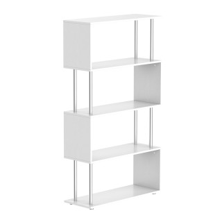 Ξύλινη - Μεταλλική Βιβλιοθήκη με 4 Ράφια 80 x 30 x 145 cm Χρώματος ...