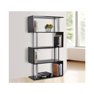 Ξύλινη - Μεταλλική Βιβλιοθήκη με 4 Ράφια 80 x 30 x 145 cm Χρώματος ... Ξύλινη - Μεταλλική Βιβλιοθήκη με 4 Ράφια 80 x 30 x 145 cm Χρώματος ...