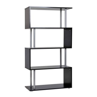 Ξύλινη - Μεταλλική Βιβλιοθήκη με 4 Ράφια 80 x 30 x 145 cm Χρώματος ...