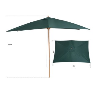 Ξύλινη Ομπρέλα Δαπέδου 200 x 300 x 255 cm Outsunny 01-0216