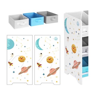 Ξύλινη Παιδική Ραφιέρα με 9 Κουτιά Αποθήκευσης 62.5 x 60 x 29.5 cm ...