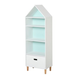 Ξύλινη Παιδική Βιβλιοθήκη με 4 Ράφια και 1 Συρτάρι 50 x 30 x 142 cm...