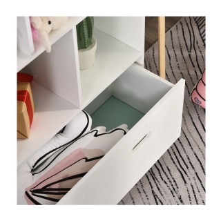 Ξύλινη Παιδική Βιβλιοθήκη με 8 Ράφια και 1 Συρτάρι 82 x 30 x 126 cm...