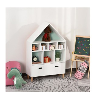 Ξύλινη Παιδική Βιβλιοθήκη με 8 Ράφια και 1 Συρτάρι 82 x 30 x 126 cm... Ξύλινη Παιδική Βιβλιοθήκη με 8 Ράφια και 1 Συρτάρι 82 x 30 x 126 cm...