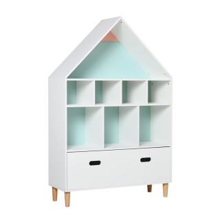 Ξύλινη Παιδική Βιβλιοθήκη με 8 Ράφια και 1 Συρτάρι 82 x 30 x 126 cm...