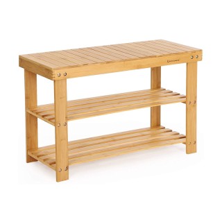 Ξύλινη Παπουτσοθήκη με 2 Ράφια και Πάγκο 70 x 28 x 45 cm Χρώματος Κ... Ξύλινη Παπουτσοθήκη με 2 Ράφια και Πάγκο 70 x 28 x 45 cm Χρώματος Κ...