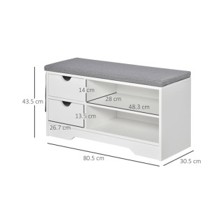 Ξύλινη Παπουτσοθήκη με Κάθισμα 80.5 x 30.5 x 43.5 cm HOMCOM 837-165 Ξύλινη Παπουτσοθήκη με Κάθισμα 80.5 x 30.5 x 43.5 cm HOMCOM 837-165