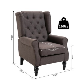 Ξύλινη Πολυθρόνα 76 x 86 x 108 cm Χρώματος Σκούρο Καφέ HOMCOM 833-6... Ξύλινη Πολυθρόνα 76 x 86 x 108 cm Χρώματος Σκούρο Καφέ HOMCOM 833-6...