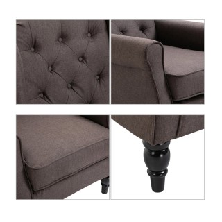 Ξύλινη Πολυθρόνα 76 x 86 x 108 cm Χρώματος Σκούρο Καφέ HOMCOM 833-6... Ξύλινη Πολυθρόνα 76 x 86 x 108 cm Χρώματος Σκούρο Καφέ HOMCOM 833-6...