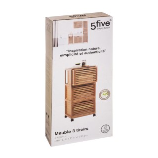 Ξύλινη Συρταριέρα από Μπαμπού με 3 Συρτάρια 41.5 x 41 x 92.7 cm 5Fi... Ξύλινη Συρταριέρα από Μπαμπού με 3 Συρτάρια 41.5 x 41 x 92.7 cm 5Fi...