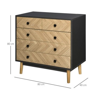 Ξύλινη Συρταριέρα με 5 Συρτάρια 80 x 40 x 80 cm HOMCOM 837-092