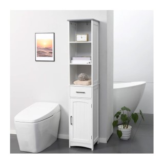 Ξύλινη Στήλη Μπάνιου με 1 Ντουλάπι 3 Ράφια και 1 Συρτάρι 34 x 30 x ... Ξύλινη Στήλη Μπάνιου με 1 Ντουλάπι 3 Ράφια και 1 Συρτάρι 34 x 30 x ...