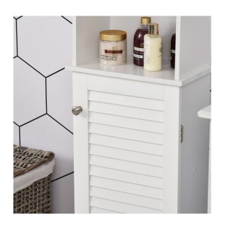 Ξύλινη Στήλη Μπάνιου με 1 Ντουλάπι και 3 Ράφια 34 x 20 x 165 cm HOM... Ξύλινη Στήλη Μπάνιου με 1 Ντουλάπι και 3 Ράφια 34 x 20 x 165 cm HOM...