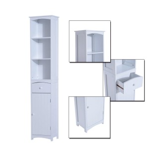 Ξύλινη Στήλη Μπάνιου με 1 Ντουλάπι και 3 Ράφια 35 x 24 x 170 cm HOM... Ξύλινη Στήλη Μπάνιου με 1 Ντουλάπι και 3 Ράφια 35 x 24 x 170 cm HOM...