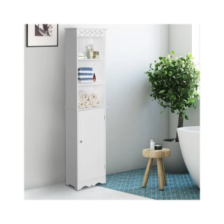 Ξύλινη Στήλη Μπάνιου με 1 Ντουλάπι και 3 Ράφια 40 x 23 x 160 cm HOM... Ξύλινη Στήλη Μπάνιου με 1 Ντουλάπι και 3 Ράφια 40 x 23 x 160 cm HOM...