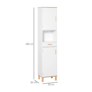 Ξύλινη Στήλη Μπάνιου με 2 Ντουλάπια 1 Συρτάρι και 1 Ράφι 39 x 30 x ...