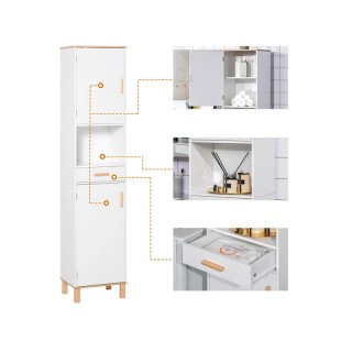 Ξύλινη Στήλη Μπάνιου με 2 Ντουλάπια 1 Συρτάρι και 1 Ράφι 39 x 30 x ... Ξύλινη Στήλη Μπάνιου με 2 Ντουλάπια 1 Συρτάρι και 1 Ράφι 39 x 30 x ...