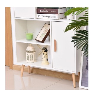 Ξύλινη Βιβλιοθήκη με 4 Ράφια και 2 Ντουλάπια 80 x 23.5 x 123 cm HOM...