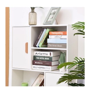 Ξύλινη Βιβλιοθήκη με 4 Ράφια και 2 Ντουλάπια 80 x 23.5 x 123 cm HOM...