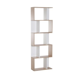 Ξύλινη Βιβλιοθήκη με 5 Ράφια 60 x 24 x 184.5 cm Χρώματος Καφέ Ανοιχ...