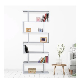 Ξύλινη Βιβλιοθήκη με 6 Ράφια 80 x 23 x 192 cm Χρώματος Λευκό HOMCOM...