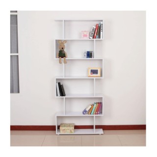 Ξύλινη Βιβλιοθήκη με 6 Ράφια 80 x 24 x 191 cm Χρώματος Λευκό HOMCOM...